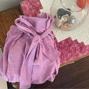 Purple paper bag pants